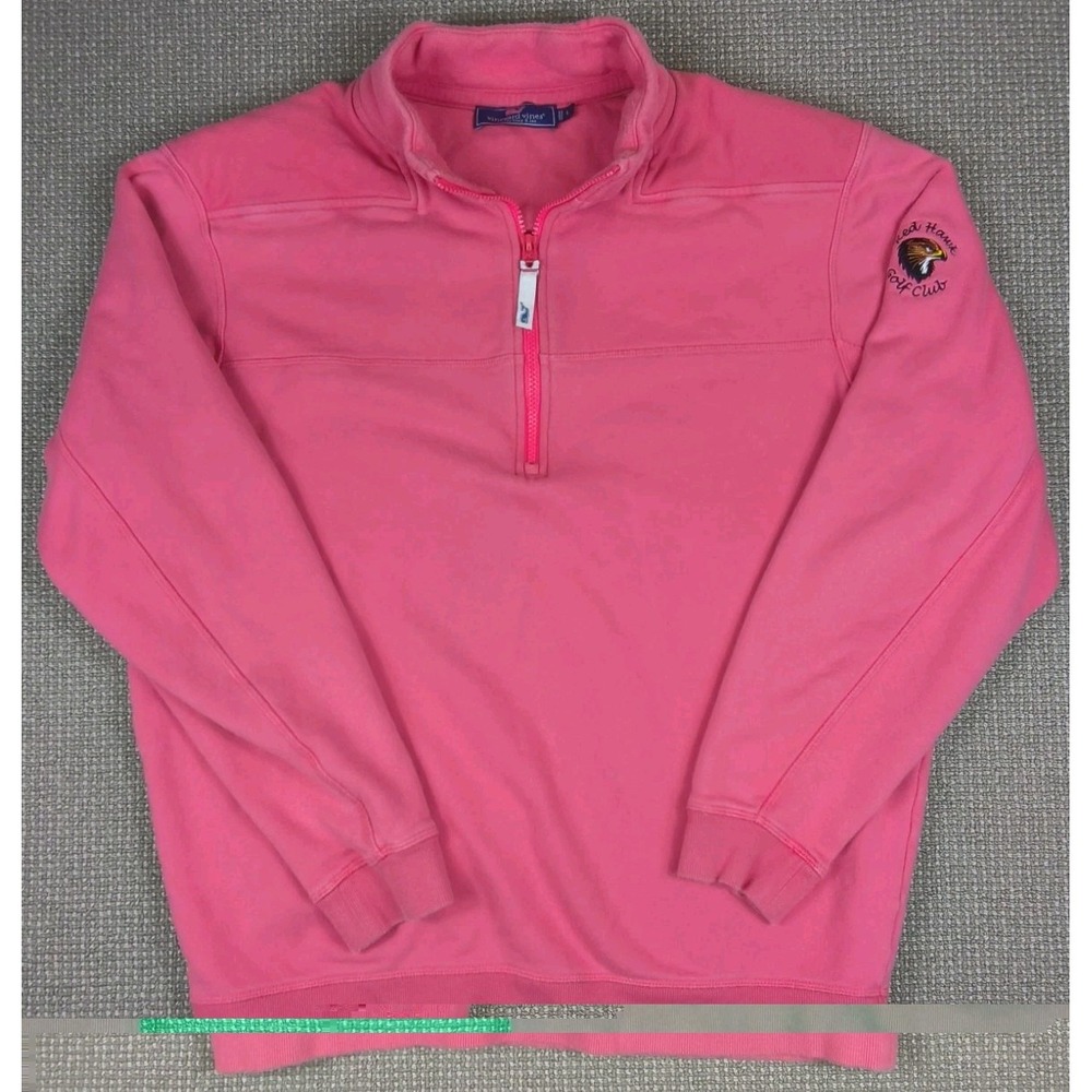 Vineyard Vines Red Hawk Golf Club Pink Quarter Zip Pullover Sweatshirt